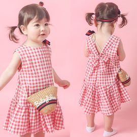 [BABYBLEE] D18238 Ribbon Unbalanced Dress, Girls' Summer Dress, Girls' Dress, Children's Clothing _ Made in KOREA